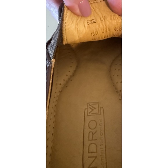 Sandro 5302 Mens 13D Brown‎ Leather Square Toe Gore Loafers, Made in Brazil